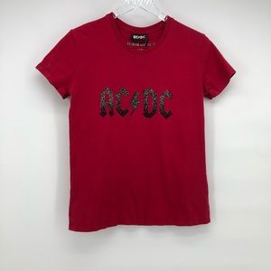 AC DC rhinestone graphic tee